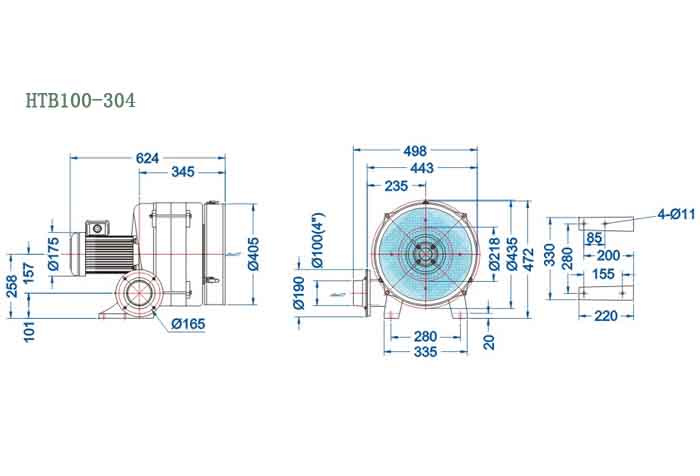 HTB100-304,2.2kw中壓鼓風(fēng)機