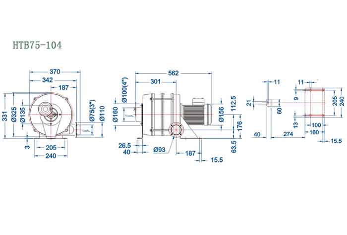HTB75-104,0.75kw多段式鼓風機