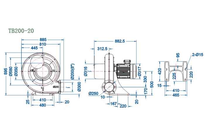 TB200-20,15kw中壓鼓風(fēng)機
